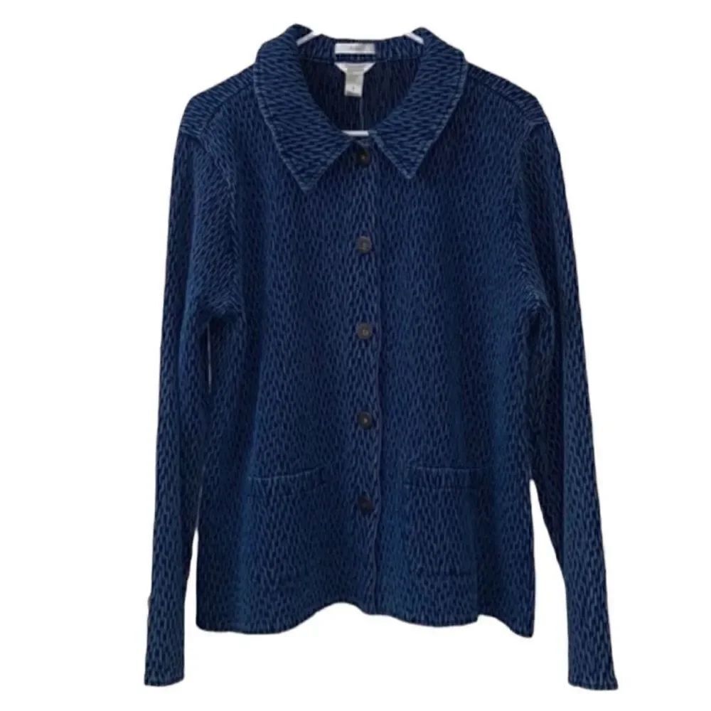 Christopher & Banks Blue Blazer/Jacket (Size Large)